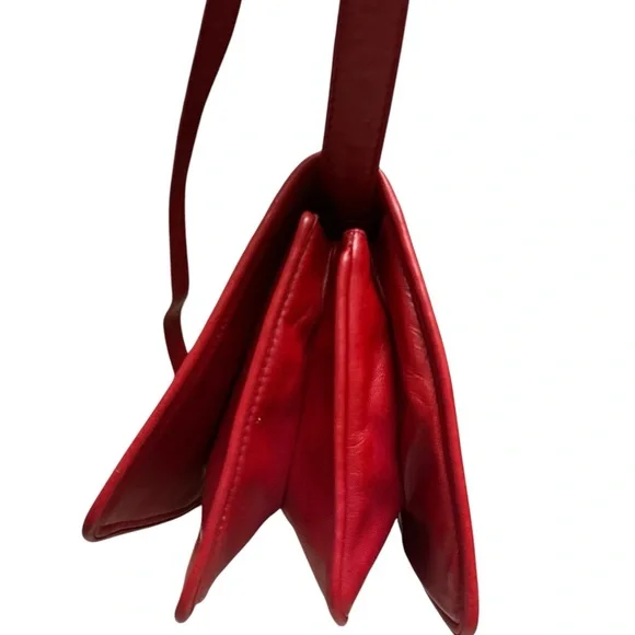 AUTHENTIC LOEWE RED SOFT LEATHER CROSSBODY BAG